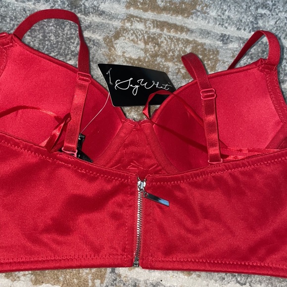 SEXY  Corset Rhinestone Bustier Crop Top - Picture 7 of 15